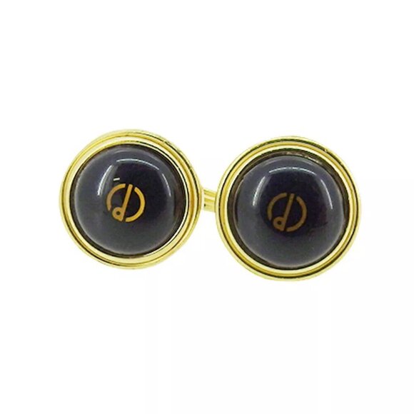 DUNHILL Cuffs D Mark Gold Bracket Authentic USED
